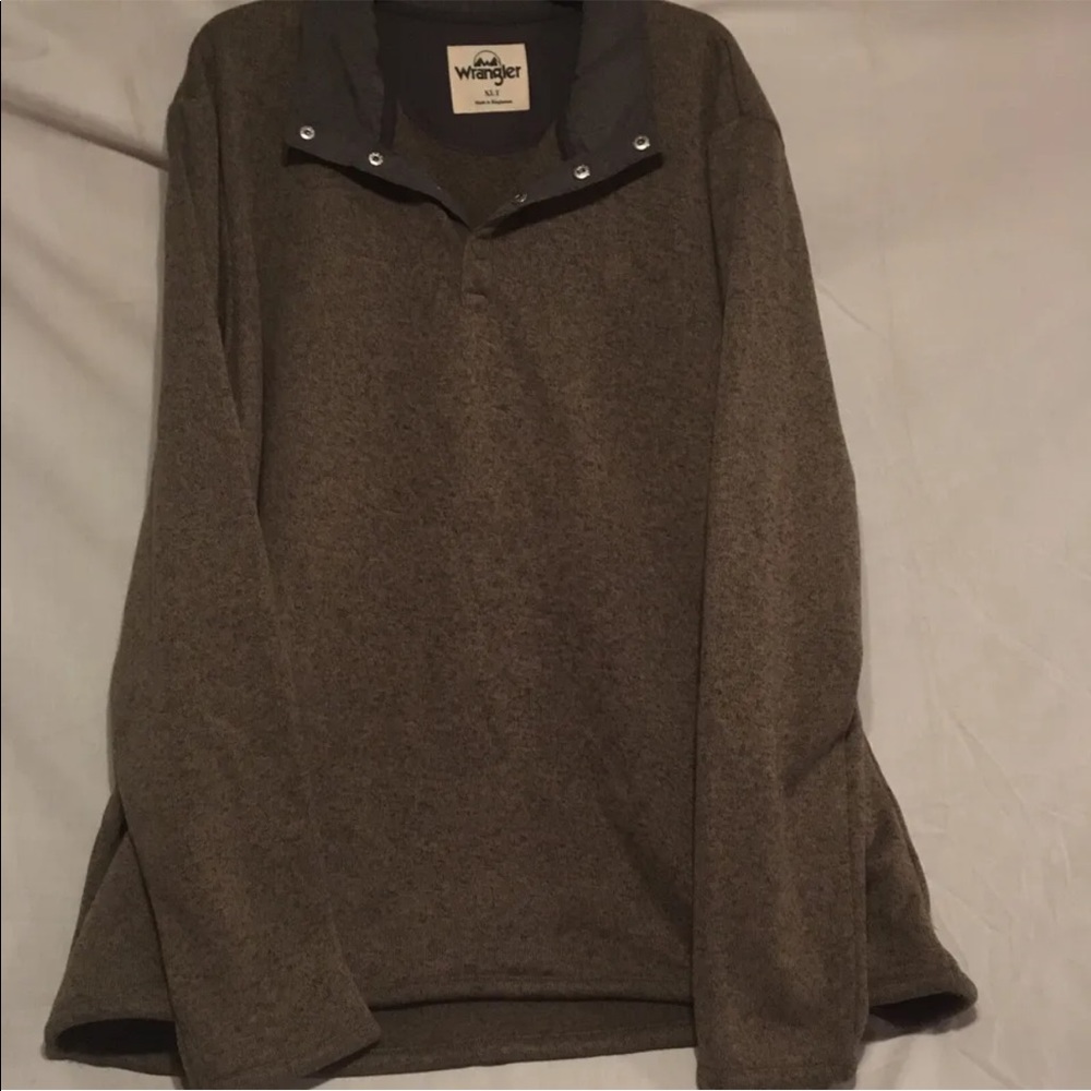 WRANGLER MEN'S Size Xlt 1/4 Snap Green Sweater Pullover Shirt Relaxed Fit